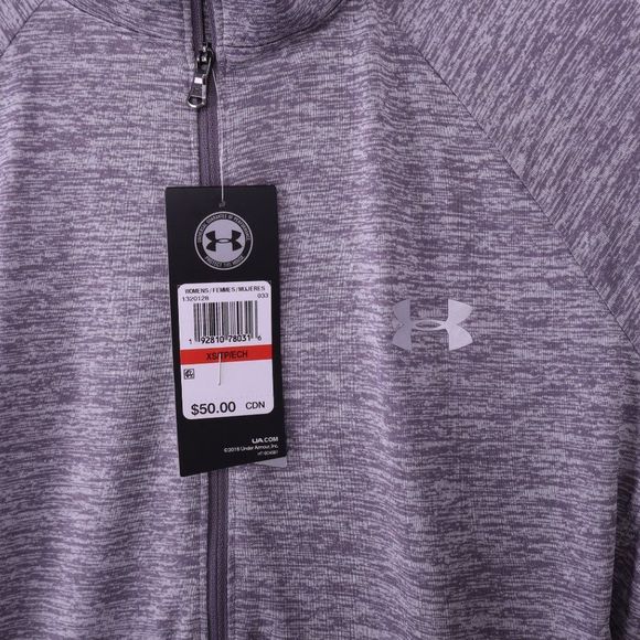 UNDERARMOUR Quarter Zip Heathered Purple Running Top - Picture 3 of 7